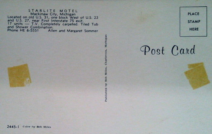 Starlite Motel - Vintage Postcard (newer photo)